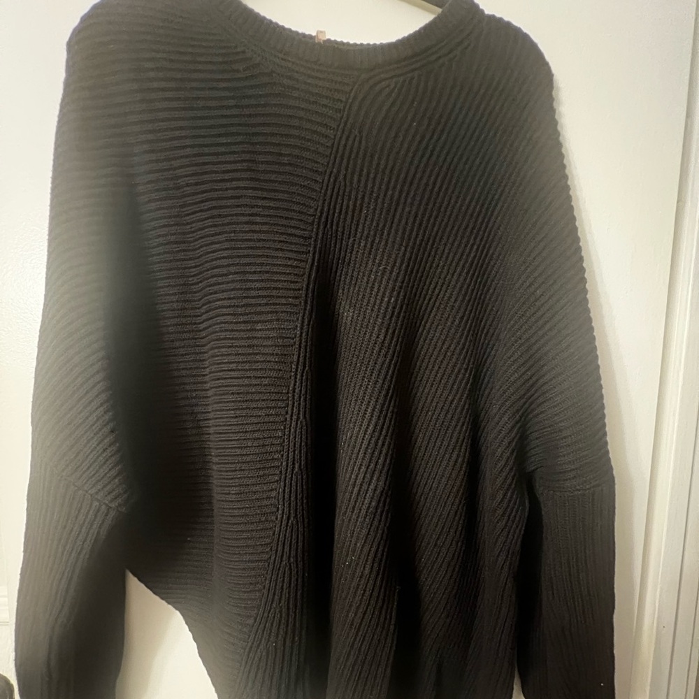 Free People Women’s Ribbed Black Turtleneck Sweater